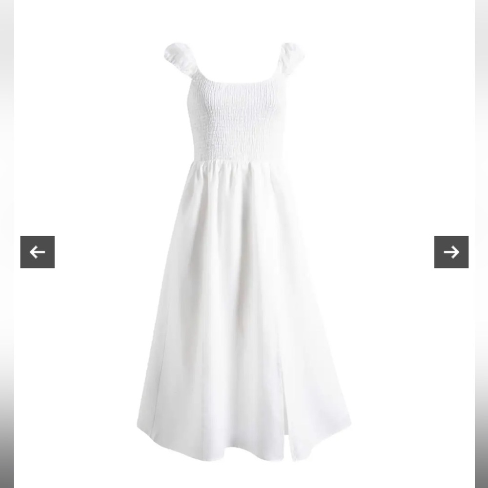 REFORMATION linen cut out midi dress NWOT